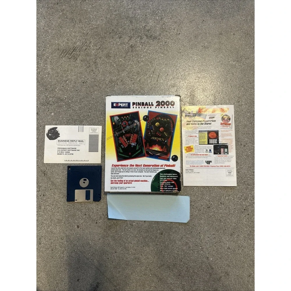 Pinball 2000 PC Game Big Box Floppy Disc DOS IBM Expert Software 93-94' Froggman
